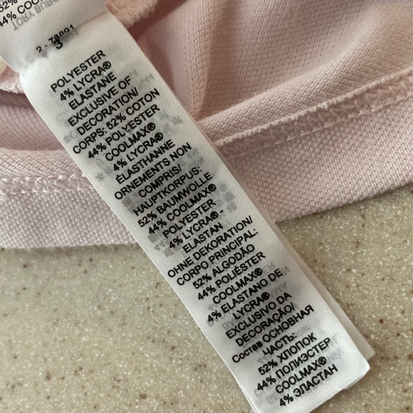 Tory Burch Light Pink Sport Polo Shirt with Heart Detail Women Size M/L - Picture 7 of 11